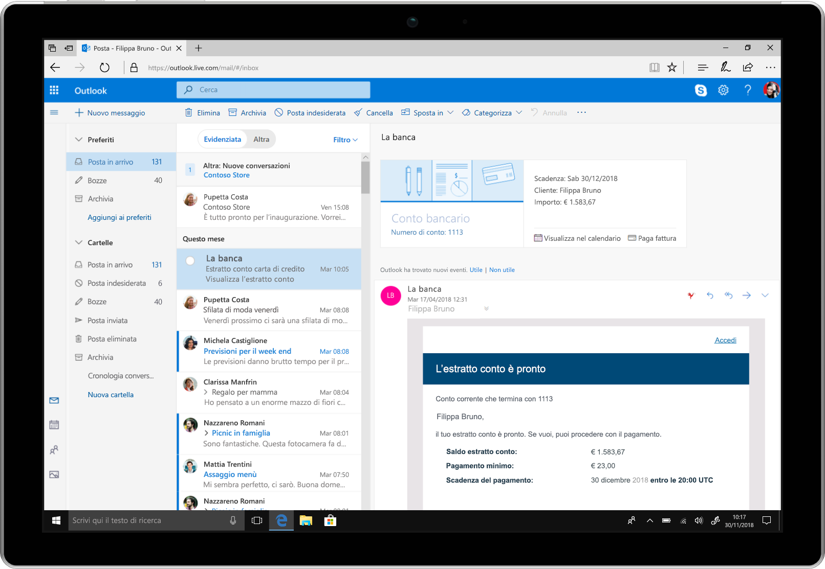 Nuove funzionalità di Outlook per calendario, posta e dispositivi mobili ti aiutano a lavorare con la massima efficienza