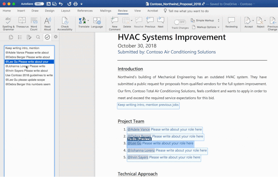 Collabora con gli altri e tieni traccia delle cose da fare con le nuove funzionalità di intelligenza artificiale di Word