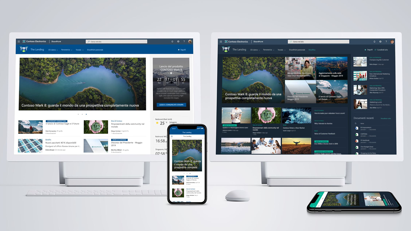 I nuovi siti Home di SharePoint guidano le innovazioni di Microsoft 365 per l’area di lavoro intelligente