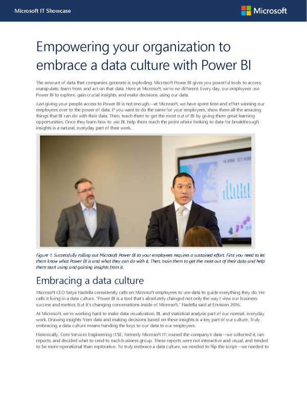 Empowering your organization to embrace a data culture with Power BI