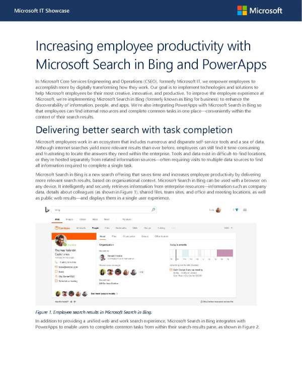 Increasing employee productivity with Microsoft Search in Bing and PowerApps