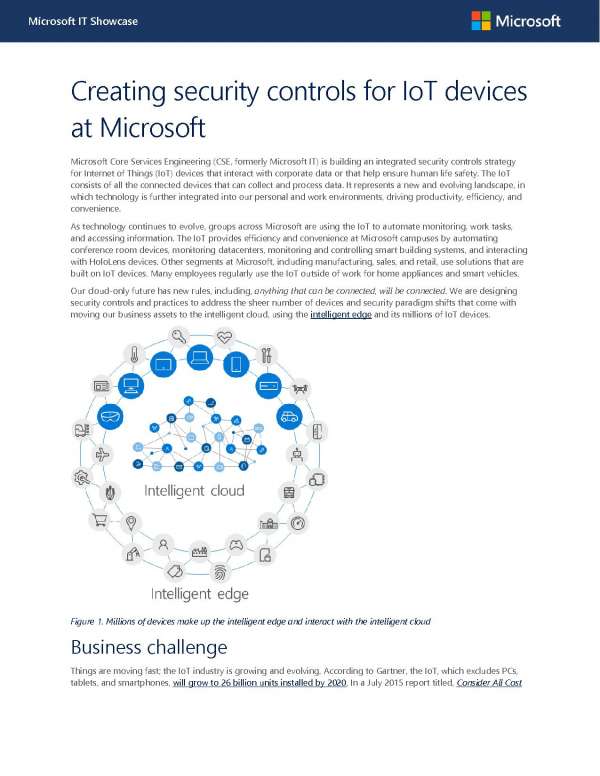 Creating security controls for IoT devices at Microsoft