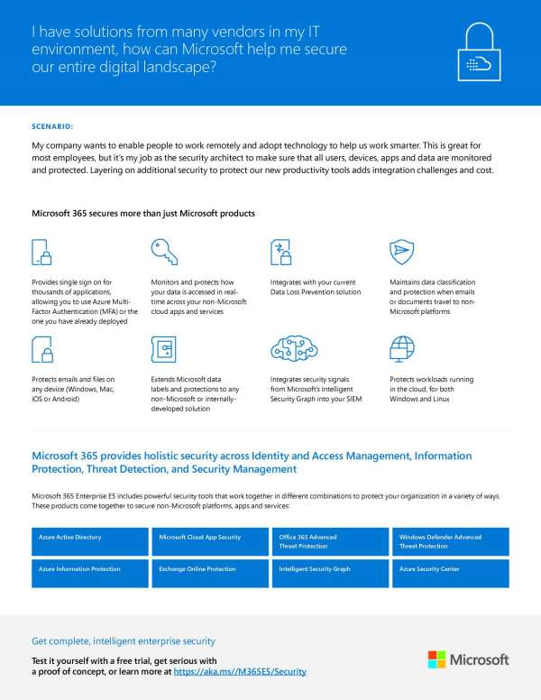 I have solutions from many vendors in my IT environment. How can Microsoft help me secure our entire digital landscape?