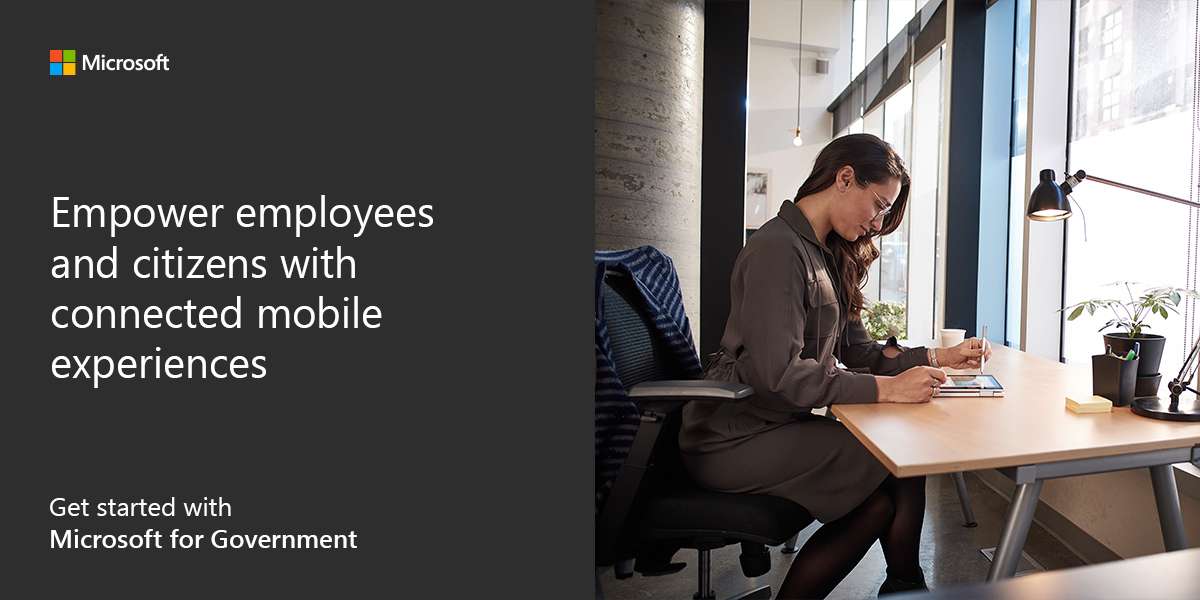 Empower employees and citizens with connected mobile experiences. Get started with Microsoft for Government.
