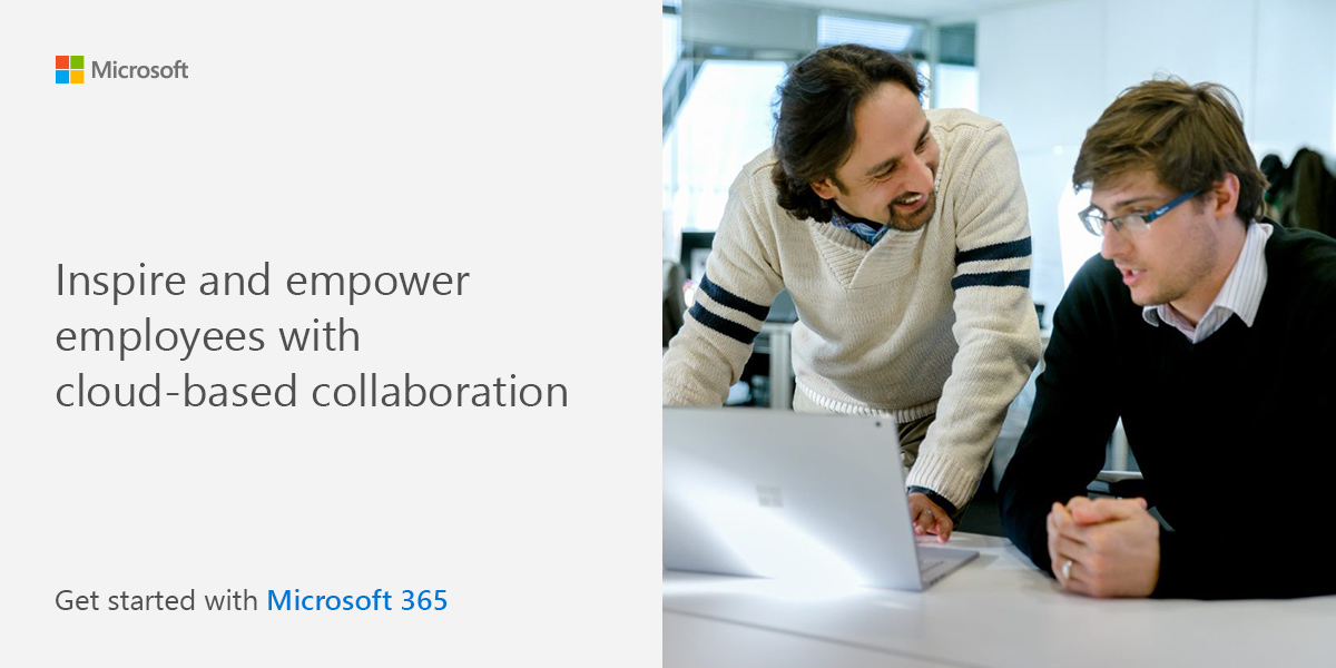 Inspire and empower employees with cloud-based collaboration. Get started with Microsoft 365.