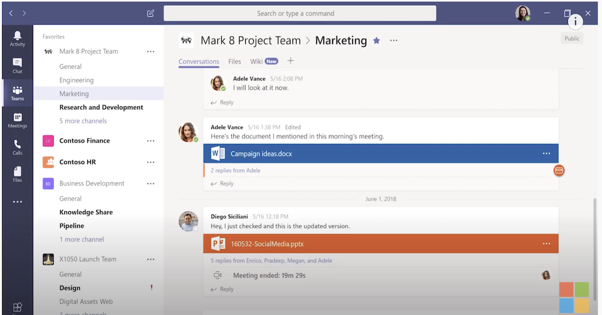 Create instant remote work meetings with Microsoft Teams