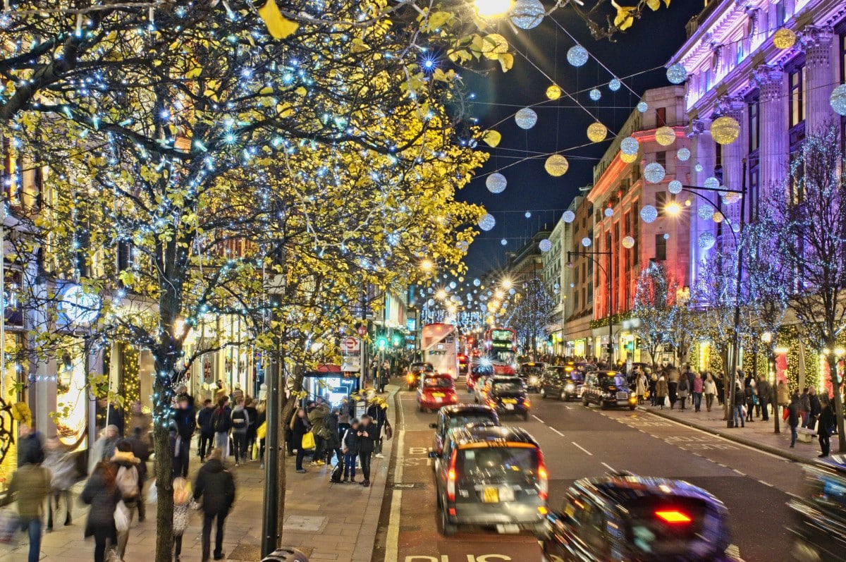 Christmas Shopping in Oxford Street.