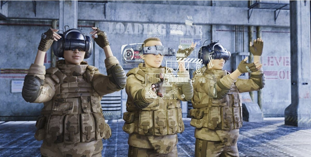 Multiple Soldiers Immersed in a Virtual Training Exercise