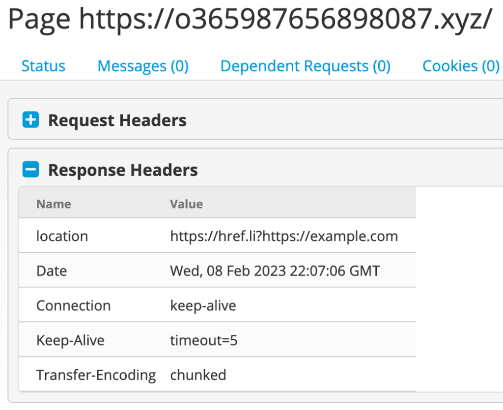 DEV-1101 benign redirect response headers 