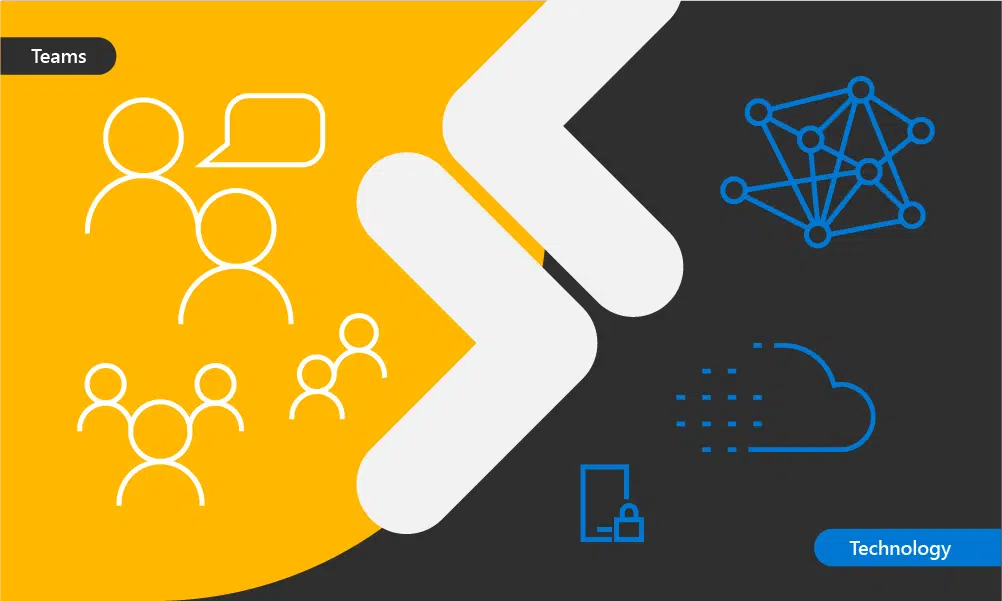 Graphic showing how Zero Trust ensures cross-team and cross-cloud security.