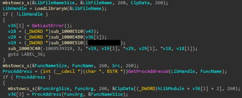 Screenshot of LoadLibrary