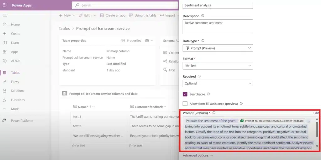 Enrich Your Dataverse Tables Using AI Prompt Columns