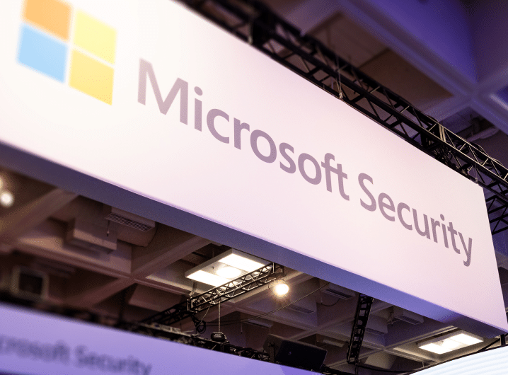 Microsoft Security banners at event