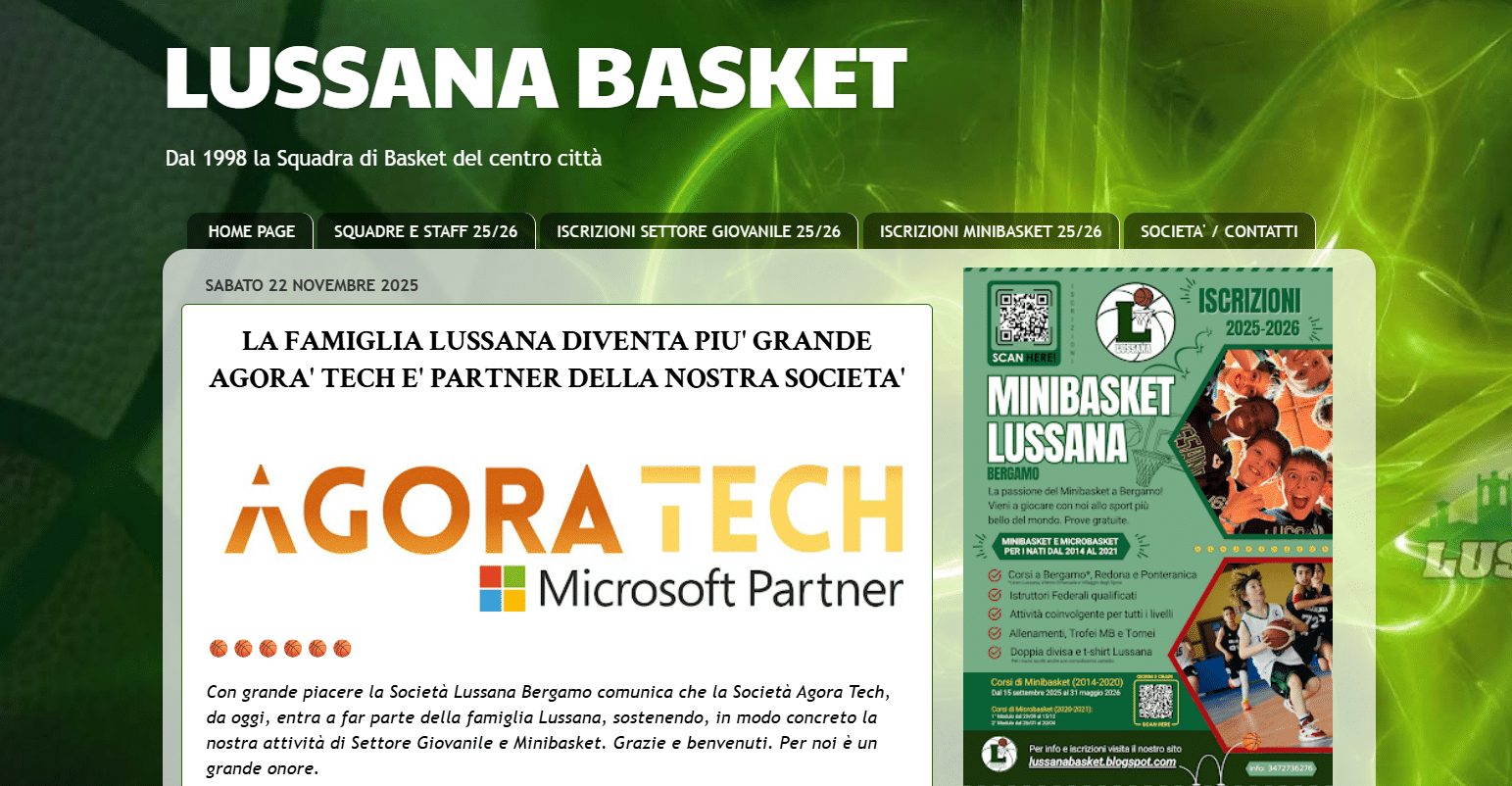 Agora Tech partner di Lussana Basket